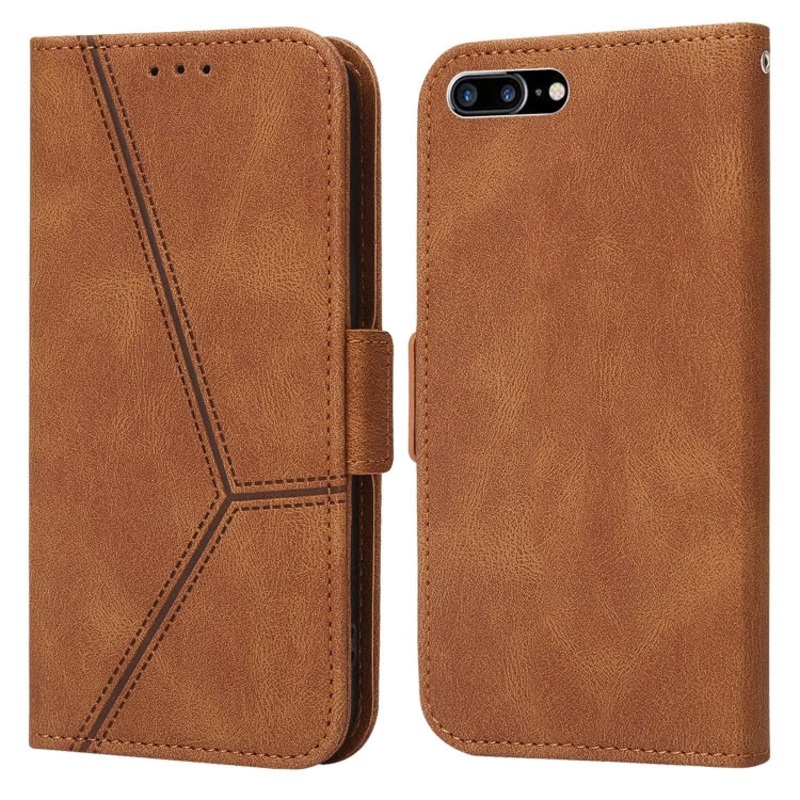 Embossing Stripe RFID Leather Phone Case For iPhone 8 Plus / 7 Plus