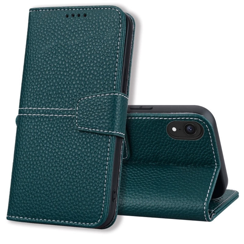 For iPhone XR Litchi RFID Leather Phone Case