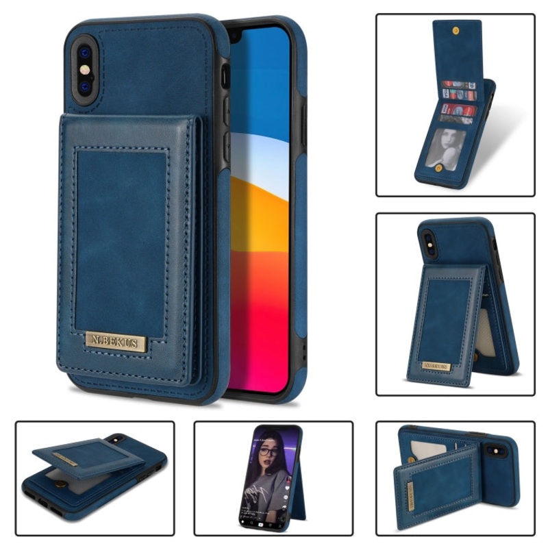 For iPhone XS Max N.BEKUS Vertical Flip Card Slot RFID Phone Case