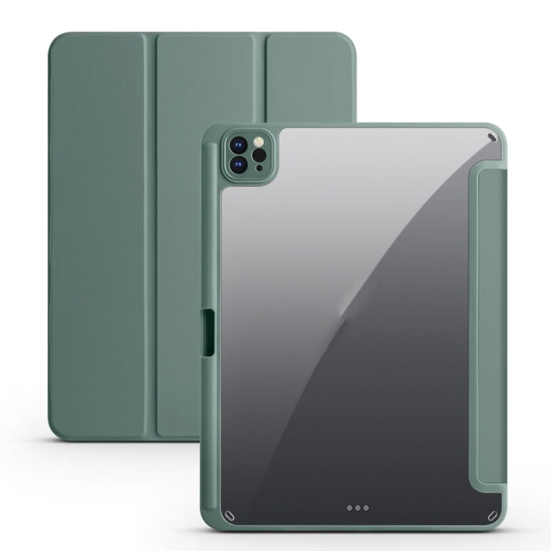Acrylic 3-folding Smart Leather Tablet Case For iPad  Air 2022/2020/Pro 11 2021/2020/2018