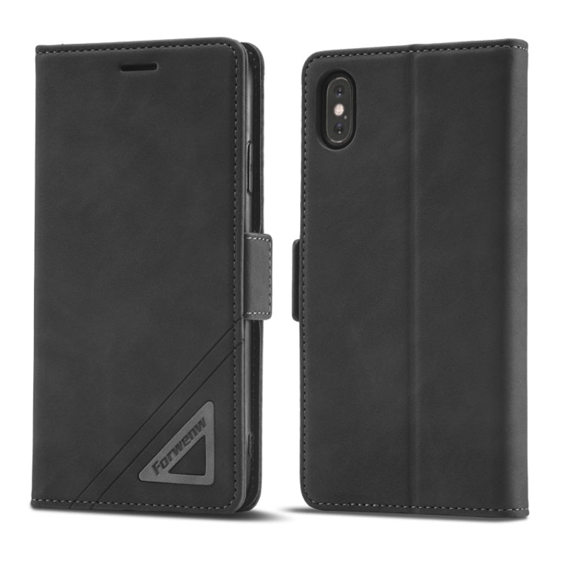 For iPhone XS Max Forwenw Dual-side Buckle Leather Phone Case