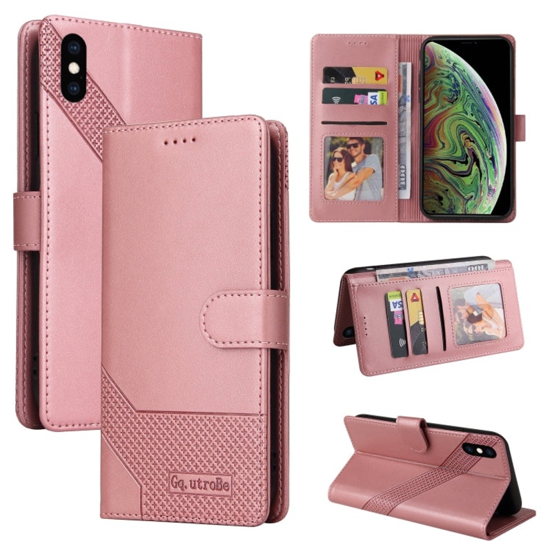 For iPhone XS Max GQUTROBE Skin Feel Magnetic Leather Phone Case