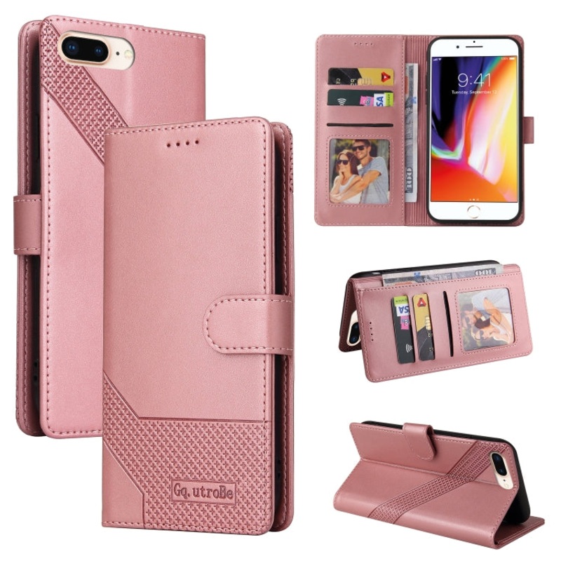 GQUTROBE Skin Feel Magnetic Leather Phone Case For iPhone 8 Plus / 7 Plus
