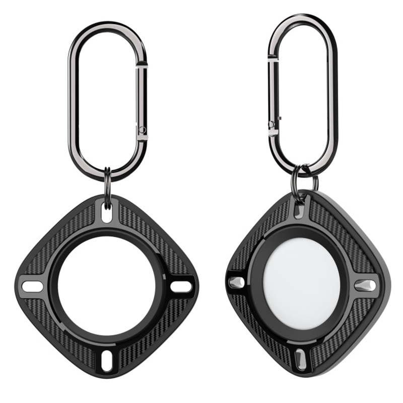 Locator Anti-Lost Square Carbon Fiber Case with Keychain Ring For AirTag