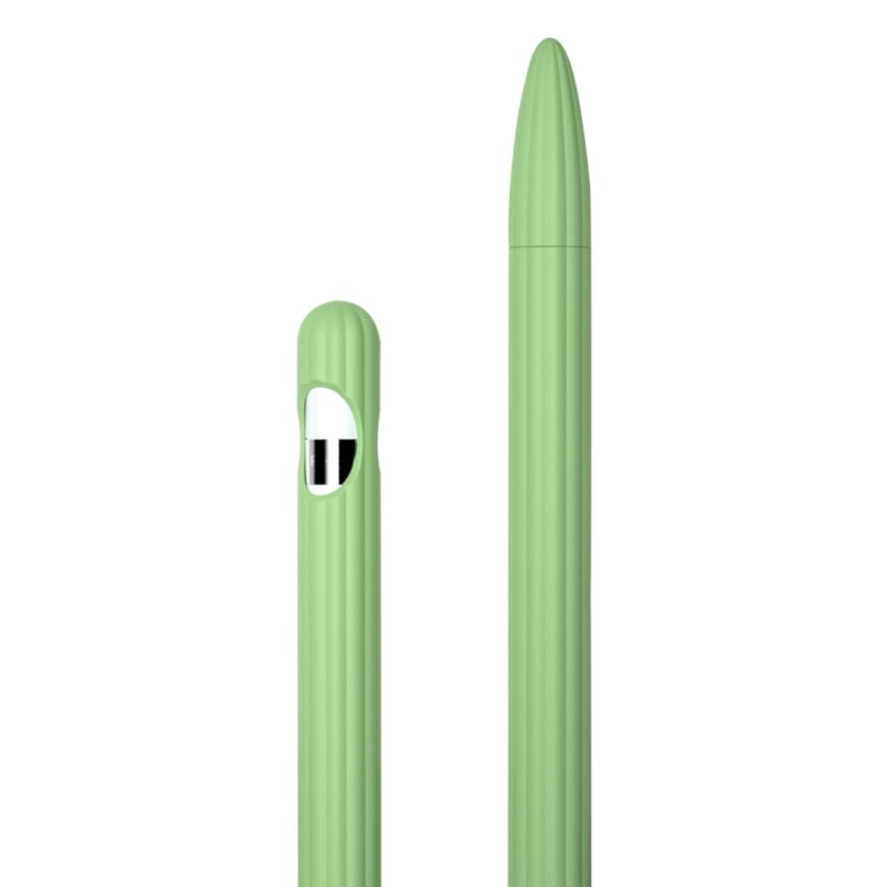 3 in 1 Striped Liquid Silicone Stylus Case with Two Tip Caps For Apple Pencil 2