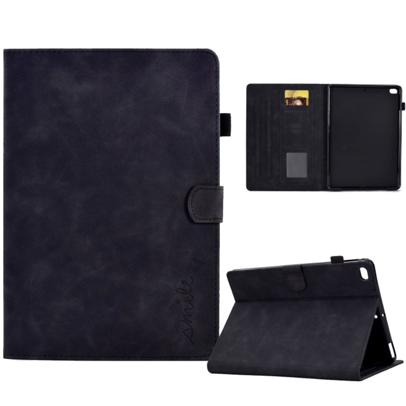 For iPad 9.7 2018&2017 / Air 2 / Air Embossed Smile Flip Tablet Leather Smart Case