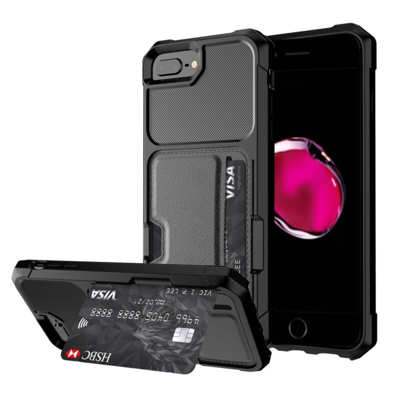 ZM02 Card Slot Holder Phone Case For iPhone 8 Plus / 7 Plus