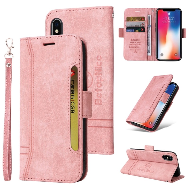 For iPhone XS Max BETOPNICE Dual-side Buckle Leather Phone Case