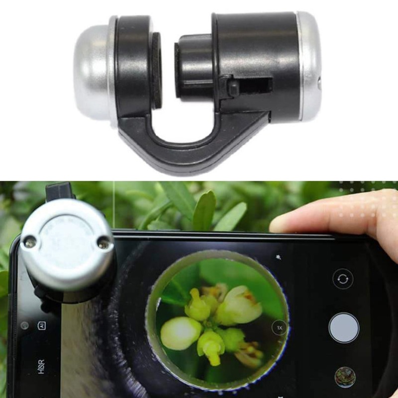 2 PCS 3310PP 30 Times Mobile Phone External Microscope Magnifier With LED Light(Black)