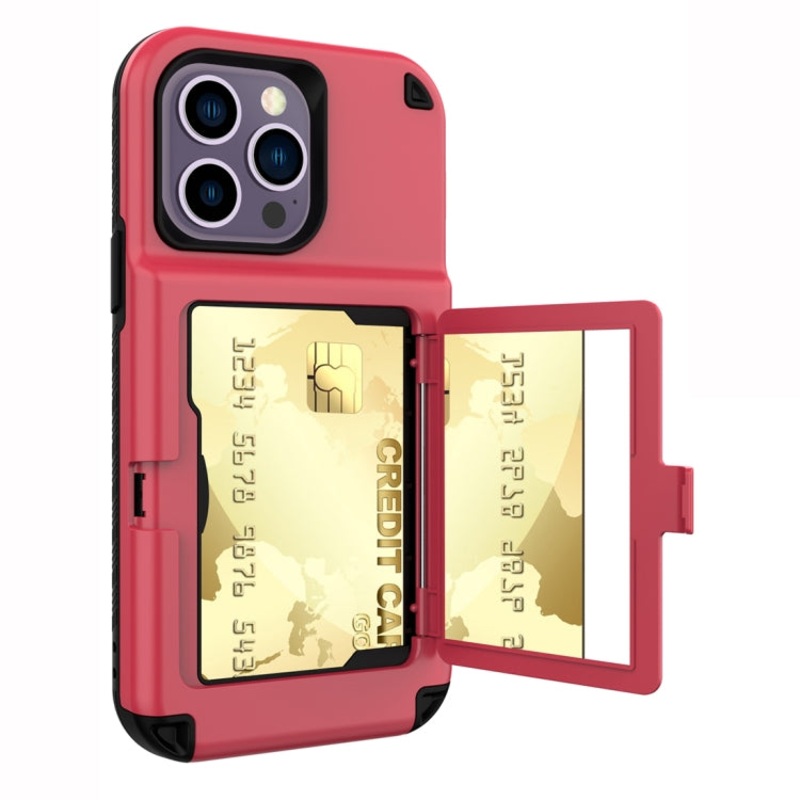 For  iPhone 14 Pro Max 3 in 1 PC + TPU Mirror Phone Case