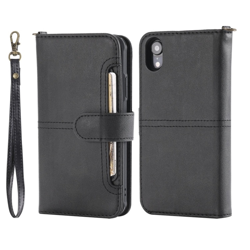 For iPhone XR Multifunctional Detachable Magnetic Horizontal Flip Leather Case with Card Slots & Holder & Wallet & Photo Frame