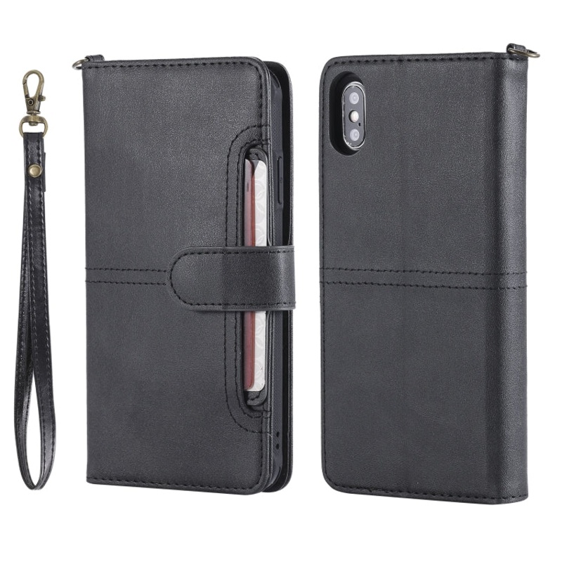 For iPhone XS Max Multifunctional Detachable Magnetic Horizontal Flip Leather Case with Card Slots & Holder & Wallet & Photo Frame