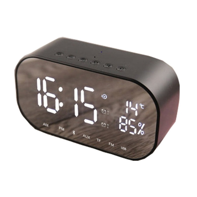 S2 Desktop Alarm Block Bluetooth Speaker Home Mirror Audio Support FM / TF Card