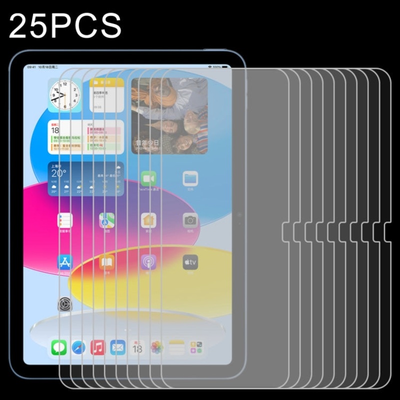 For iPad 10th Gen 10.9 2022 25pcs 0.26mm 9H 2.5D Explosion-proof Tempered Glass Film