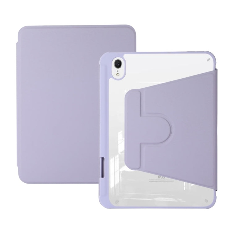For iPad Air 5 2022 / 4 2020 Acrylic Rotatable Holder Tablet Leather Case