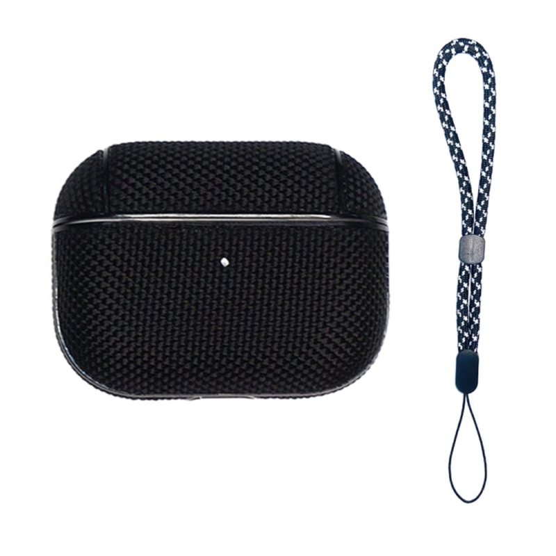 For AirPods Pro 2 Nylon Waterproof Wireless Earphone Case with Lanyard