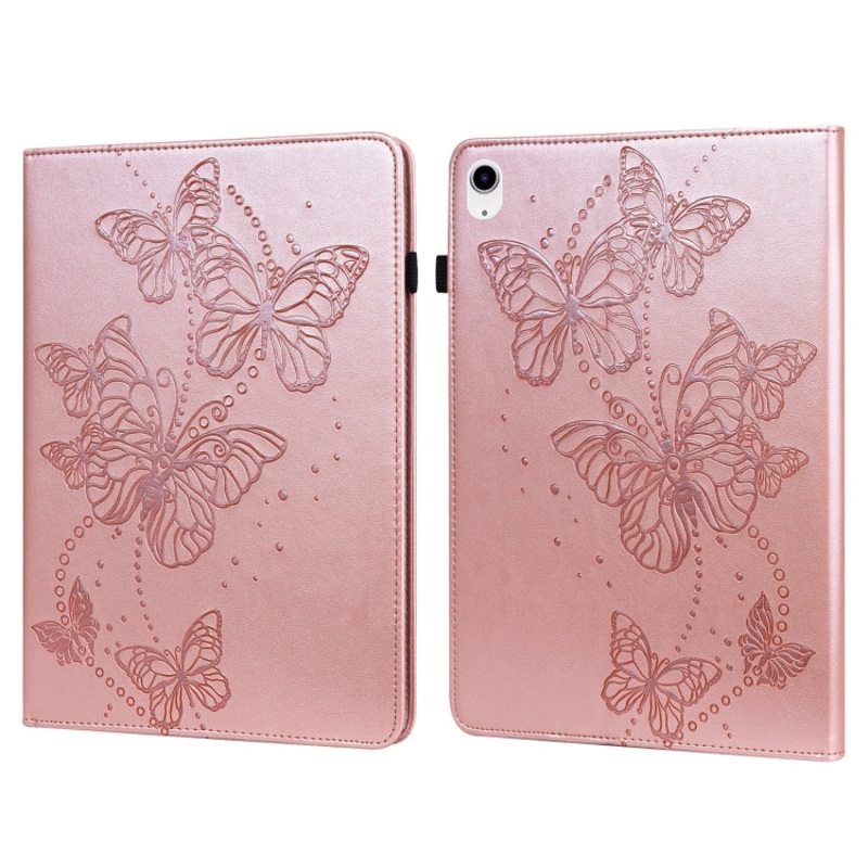 For iPad 10th Gen 10.9 2022 Embossed Butterfly Leather Tablet Case