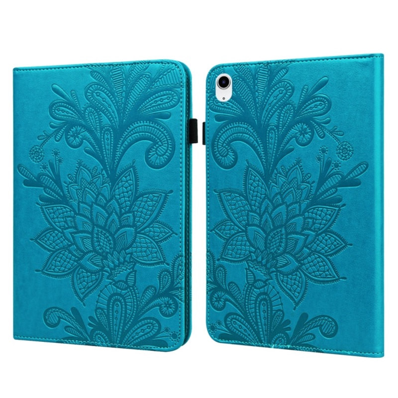 For iPad 10th Gen 10.9 2022 Lace Flower Embossing Pattern Leather Tablet Case