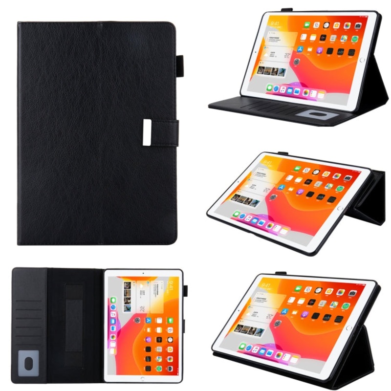 For iPad 10th Gen 10.9 2022 Solid Color Small Metal Buckle Leather Smart Tablet Case