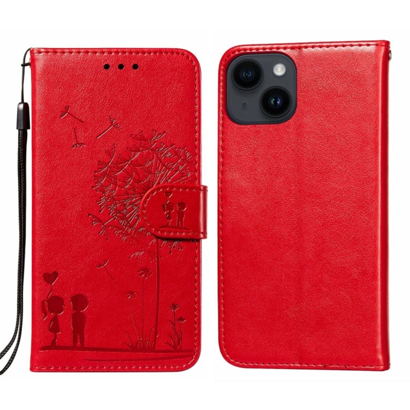 For iPone 14 Plus Dandelion Embossing Flip Leather Phone Case