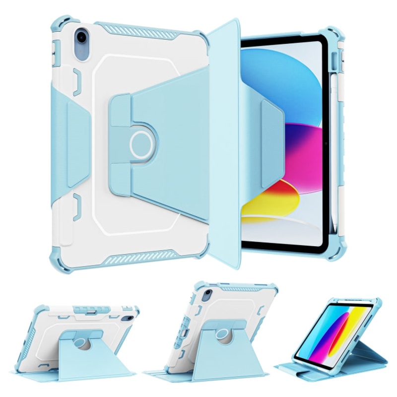 360 Degree Rotating Armored Smart Tablet Leather Case For iPad 10th Gen 10.9 2022
