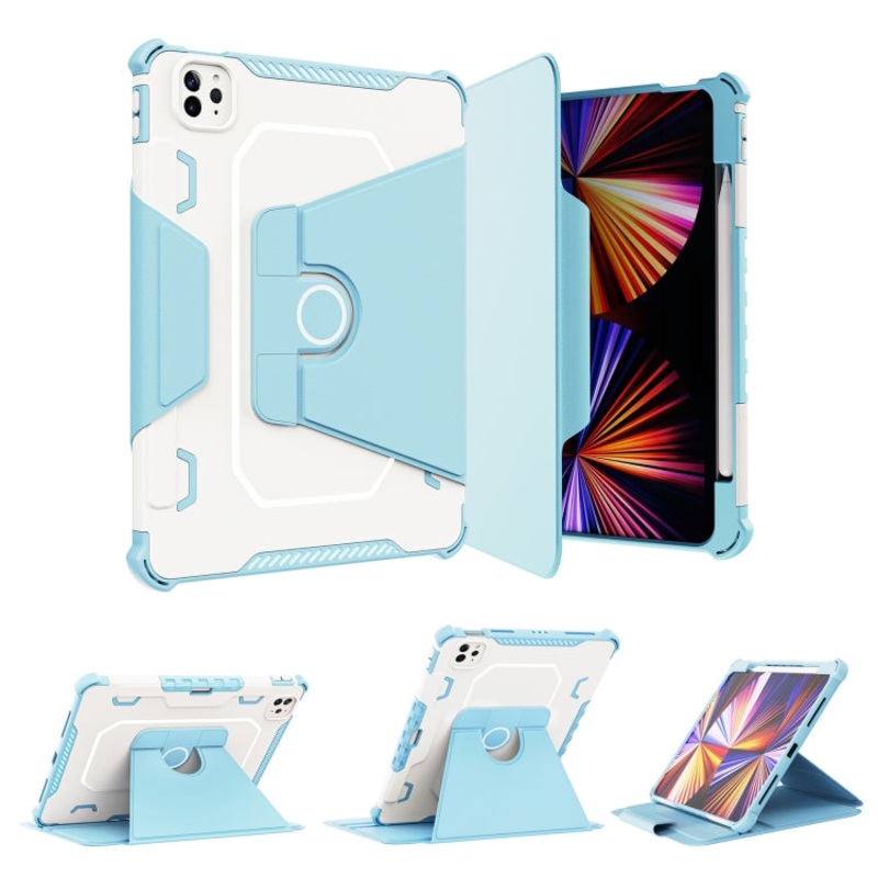 360 Degree Rotating Armored Smart Tablet Leather Case For iPad Pro 11 inch 2022/2021/2020/2018 / Air5 2022/Air4 2020