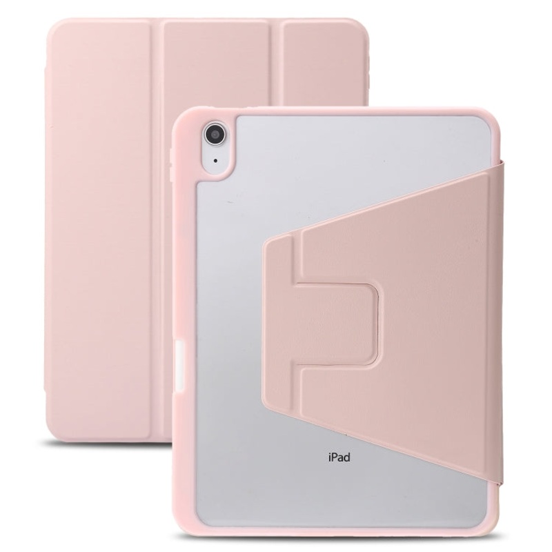 For iPad 10th Gen 10.9 2022 3-Fold 360 Rotation Acrylic Leather Smart Tablet Case