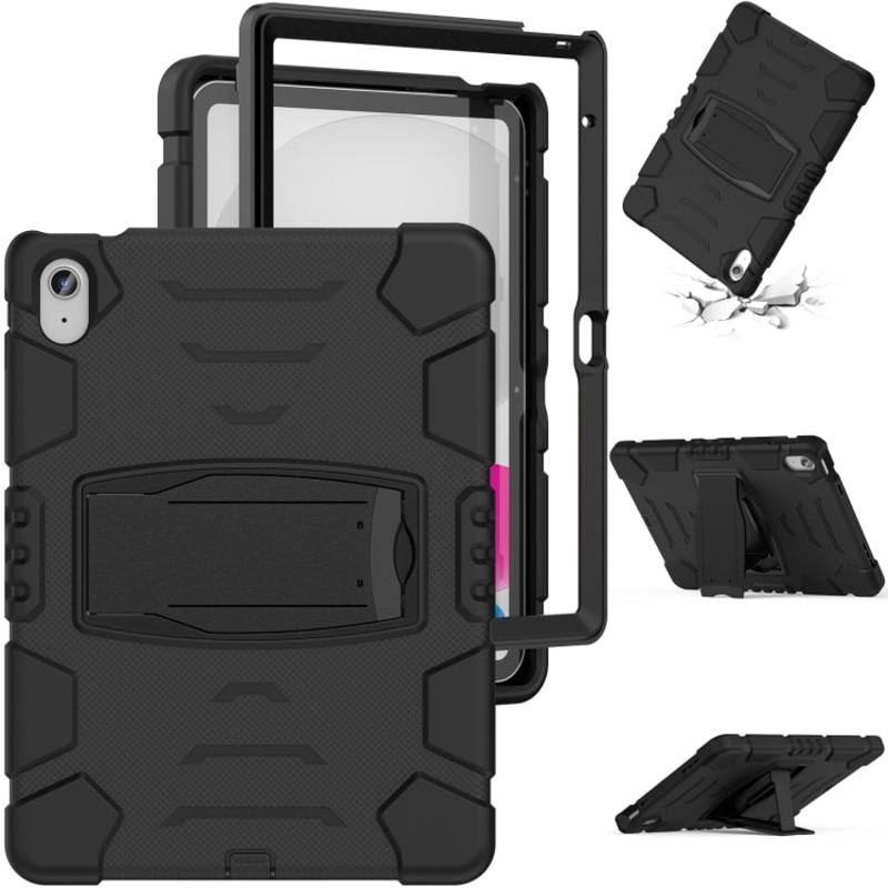 For iPad 10th Gen 10.9 2022 3-Layer Protection Screen Frame + PC + Silicone Tablet Case