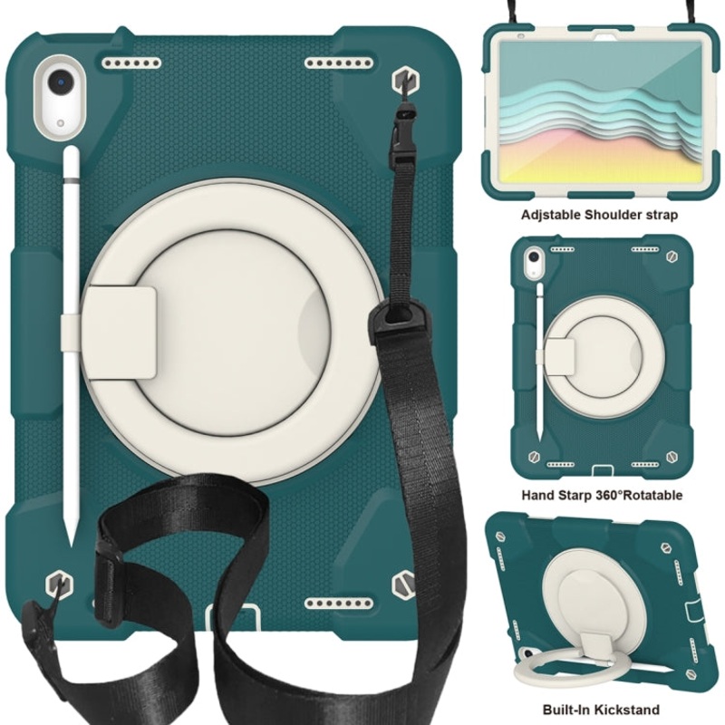 For iPad 10th Gen 10.9 2022 360 Rotation PC+Silicone Tablet Case