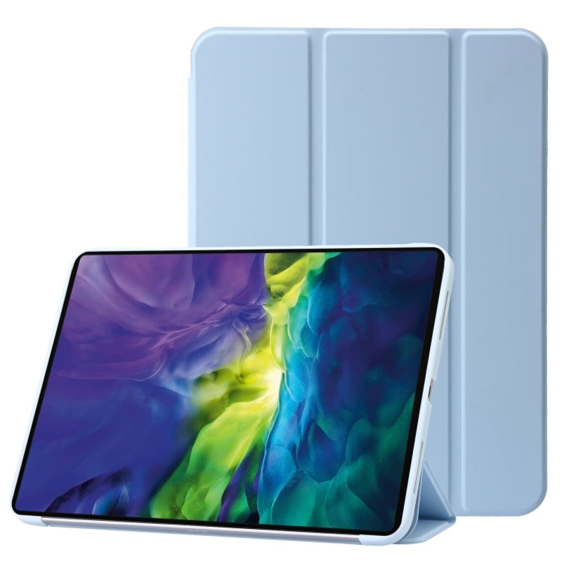For iPad 10th Gen 10.9 2022 Three-folding Holder Honeycomb Silicone + PU Smart Leather Tablet Case