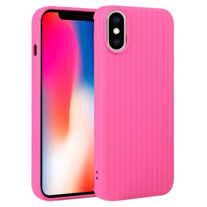 For iPhone X / XS Weave Texture Silicone Phone Case