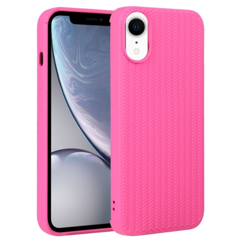 For iPhone XR Weave Texture Silicone Phone Case