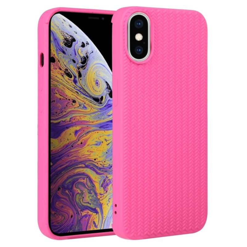 For iPhone XS Max Weave Texture Silicone Phone Case