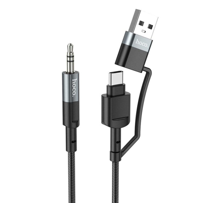 hoco UPA23 2 in 1 Type-C+USB Digital Audio Conversion Cable(Metal Grey)