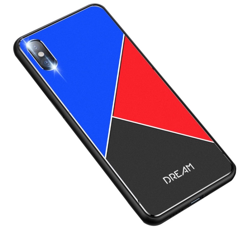 K Pattern TPU frame + aluminum alloy sandblasting technology backplane mobile phone case(Blue)
