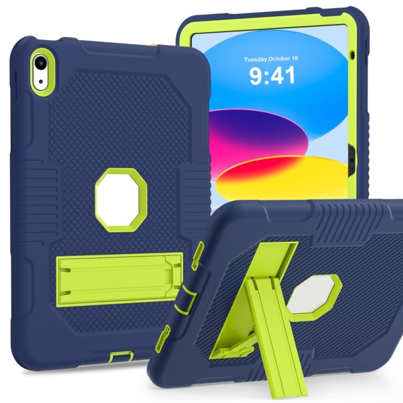 For iPad 10th Gen 10.9 2022 Contrast Color Robot Silicone + PC Tablet Cas