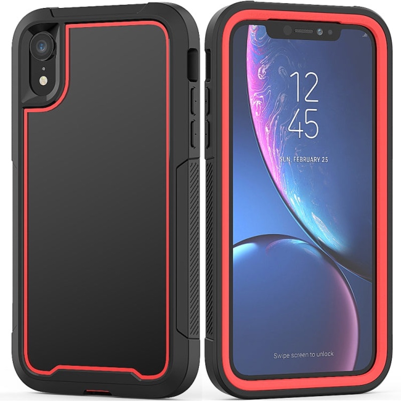 For iPhone XR Frame Series TPU + PC Dust-proof Scratch-proof Drop-proof Protective Case
