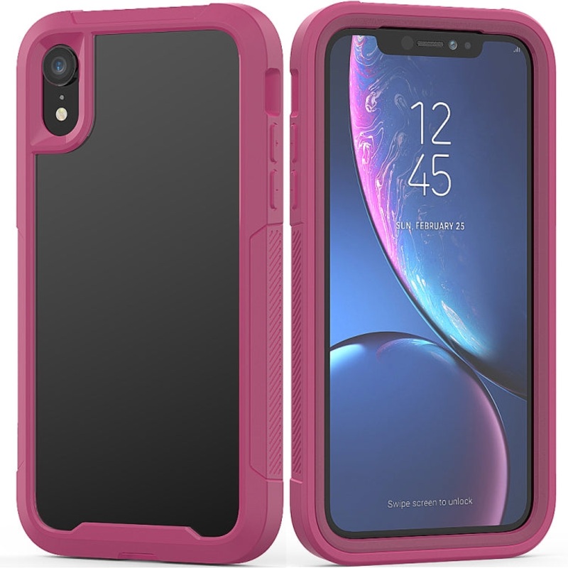 For iPhone XR Transparent Series Frame TPU + PC Dust-proof Scratch-proof Drop-proof Protective Case