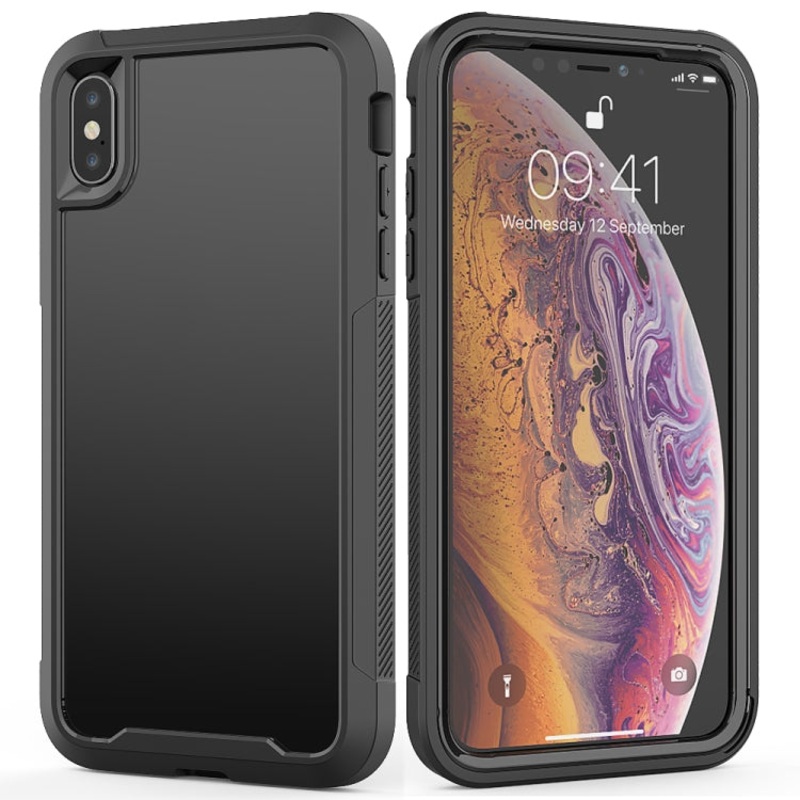 For iPhone XS Max Transparent Series Frame TPU + PC Dust-proof Scratch-proof Drop-proof Protective Case