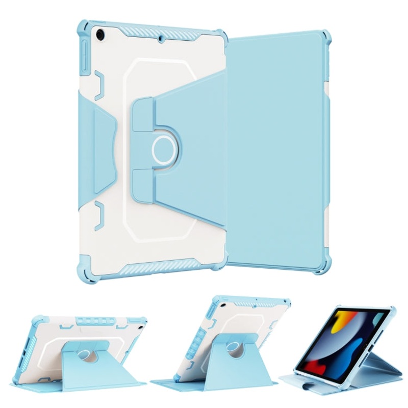 For iPad 10.2 2021 360 Degree Rotating Armored Smart Tablet Leather Case