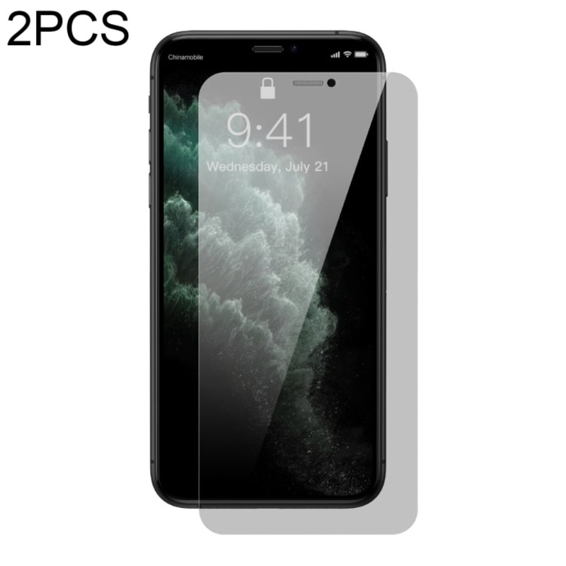 For iPhone X/XS/11 Pro 2pcs Baseus 0.3mm Crystal Peep-proof Explosion-proof Tempered Glass Film