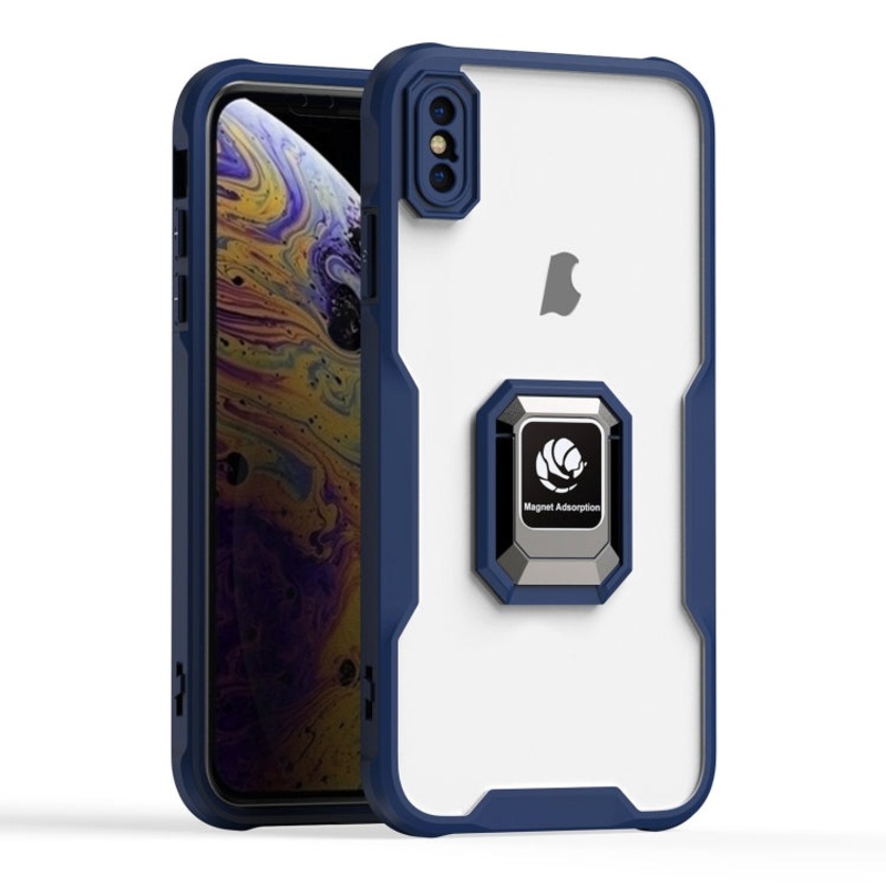 For iPhone XS Max Armor Shockproof Magnetic Ring Phone Case