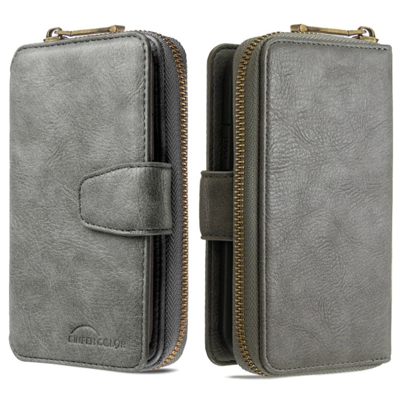For iPhone XS Max Detachable Multifunctional Horizontal Flip Leather Case with Card Slots & Zipper Wallet & Photo Frame