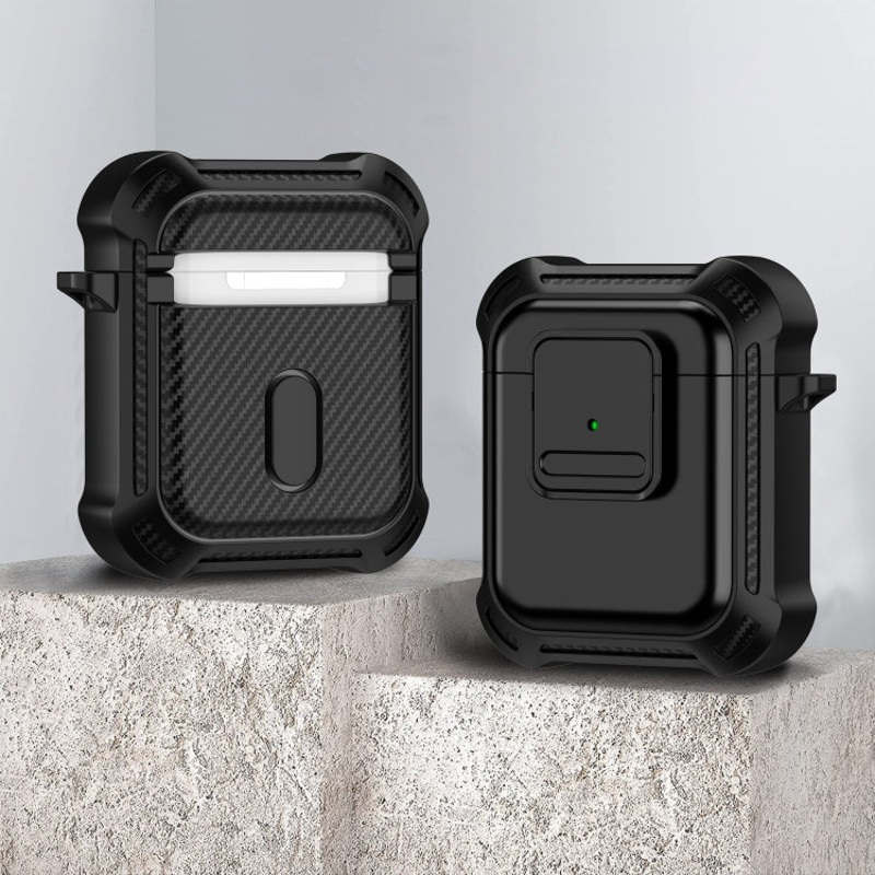 For AirPods 1 / 2 TPU + PC Shockproof Earphone Protective Case with Switch
