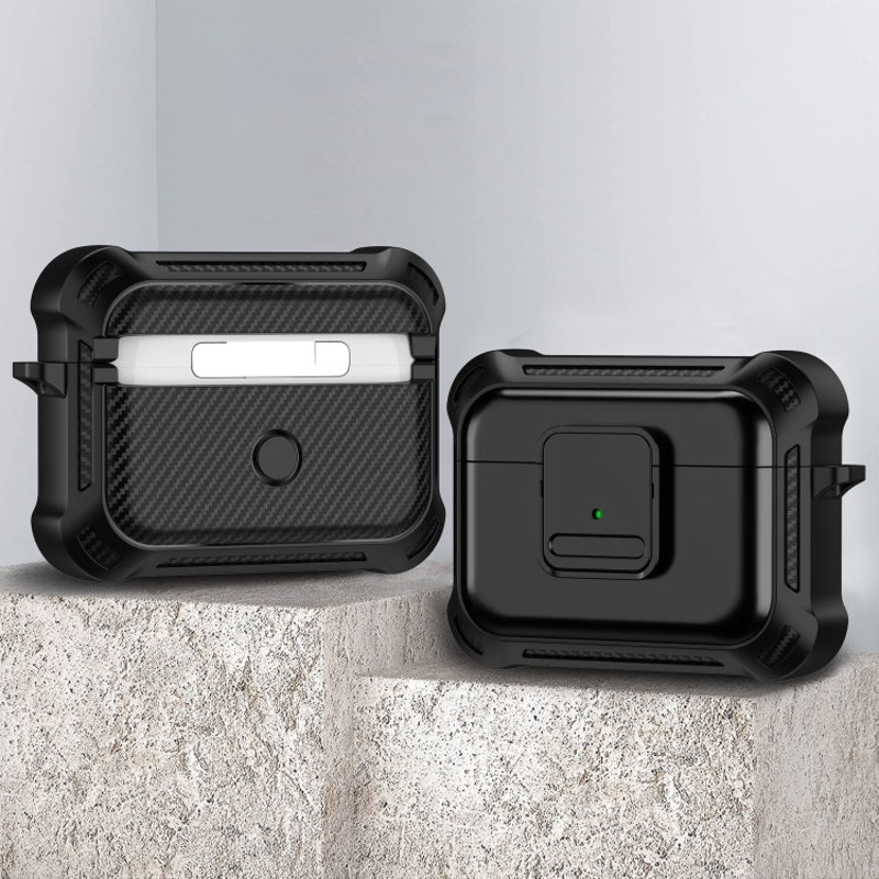 For AirPods Pro TPU + PC Shockproof Earphone Protective Case with Switch