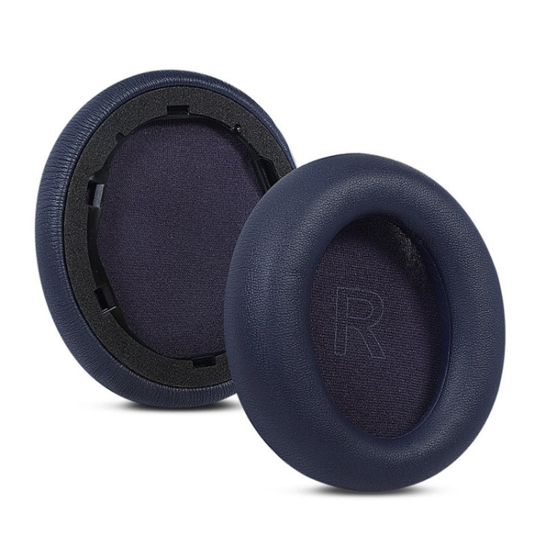 1 Pair Protein Leather Sponge Earphone Cover For Anker Soundcore Life Q35 (Dark Blue)