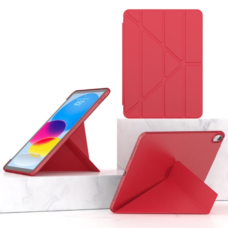 For iPad 10th Gen 10.9 2022 Multi-folding TPU Leather Smart Tablet Case