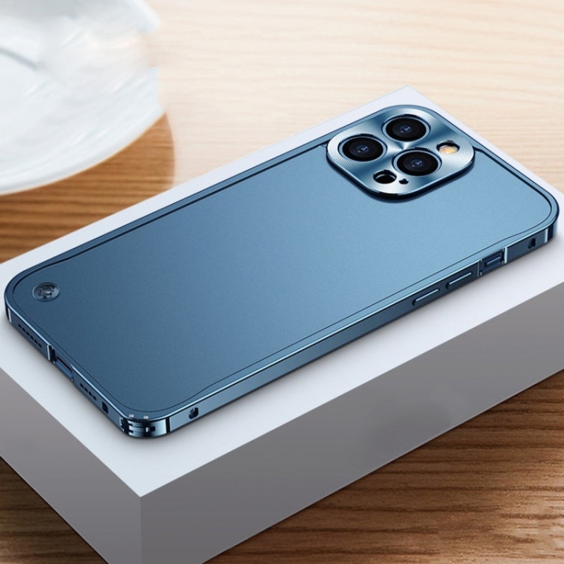 For iPhone 14 Pro Max Metal Frame + Frosted PC Phone Case
