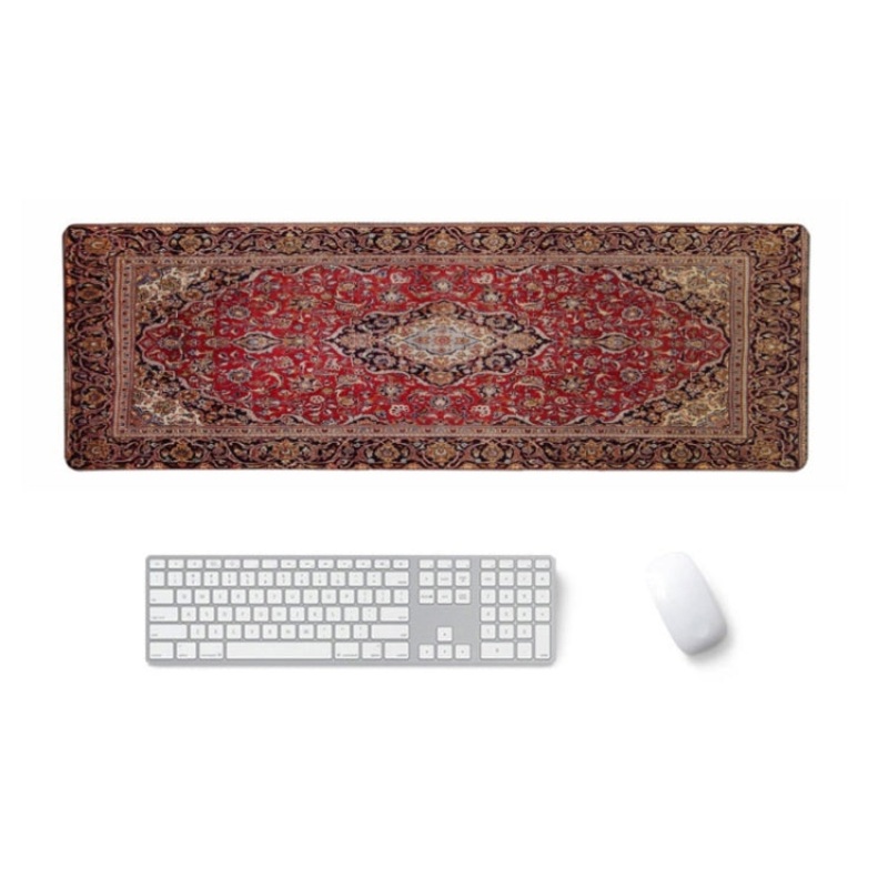 2 PCS Personality Retro Pattern Mouse Pad Office Game Keyboard Anti-Skid Pad, Dimensions: Overlock  400 x 900mm