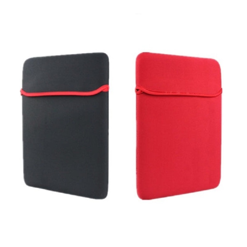 2 PCS Diving Material Double-sided Usable Laptop Bag, Size: 13 Inch(Black Outside and Red Inside)